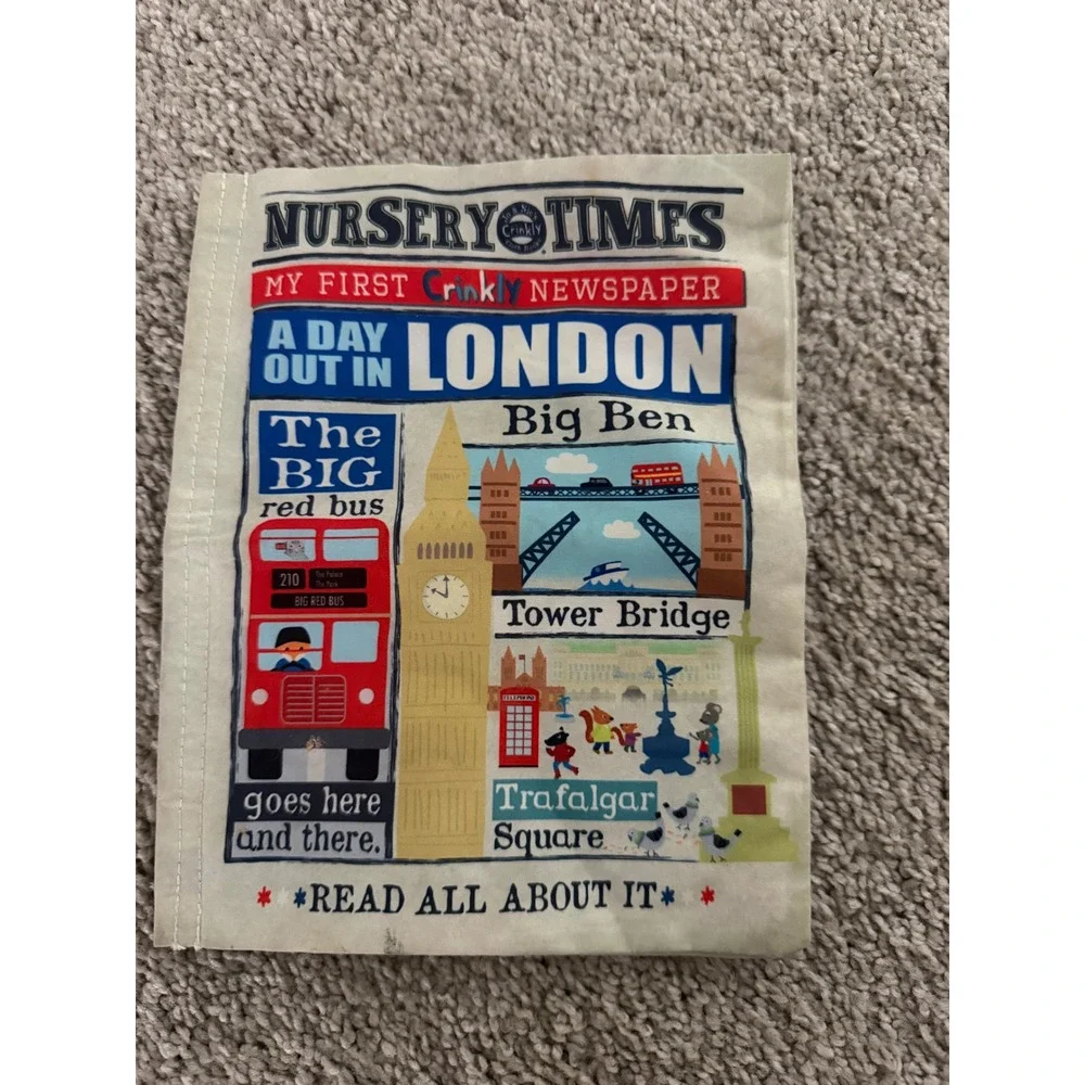 Jo & Nic's Nursery Times Crinkly Newspaper Kids OS London Sensory Cloth Toy
